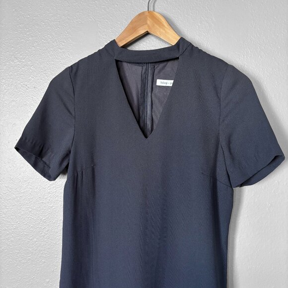 Anthropologie Bishop + Young Sasha Choker Mini Shift Dress Size XS LBD 90s - Picture 3 of 12